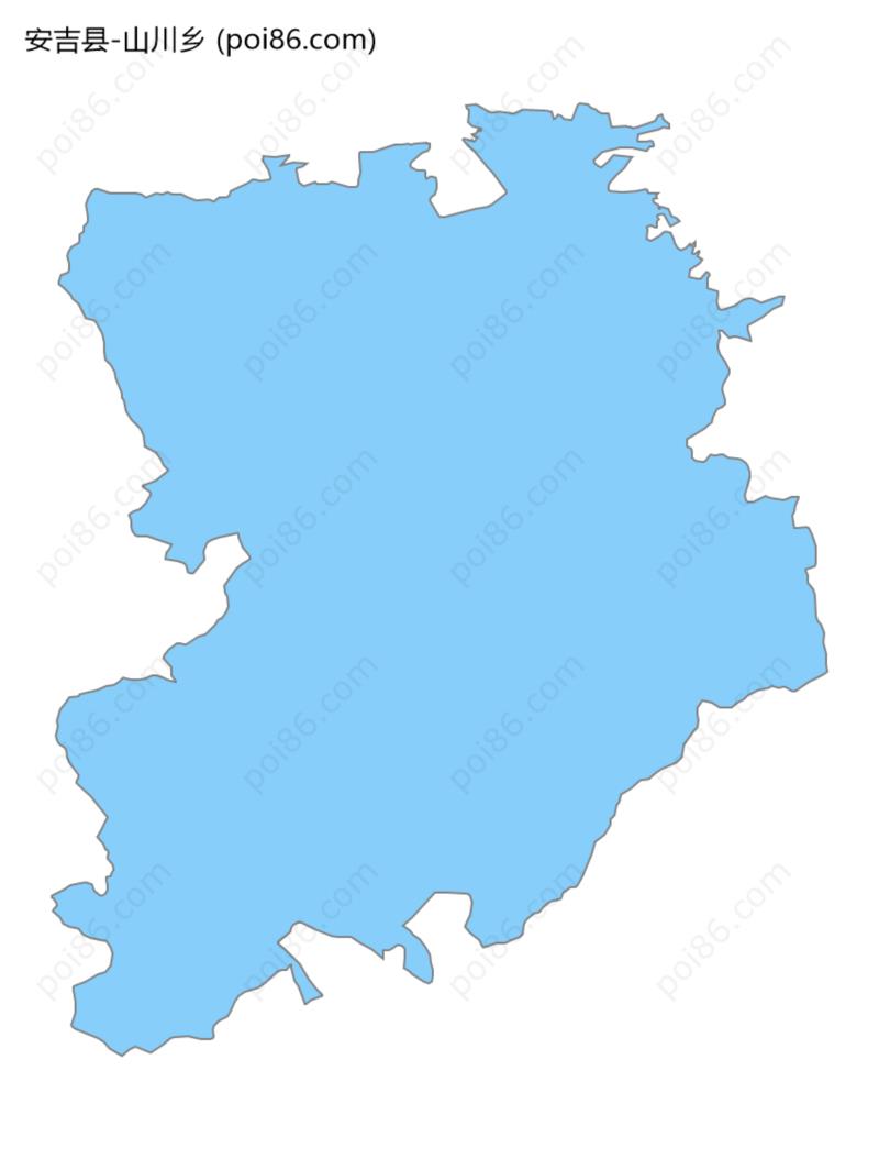 山川乡边界地图