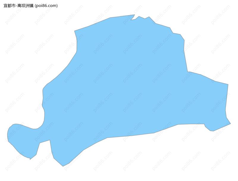 高坝洲镇边界地图