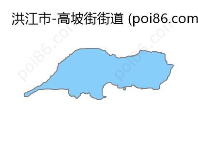 高坡街街道边界地图