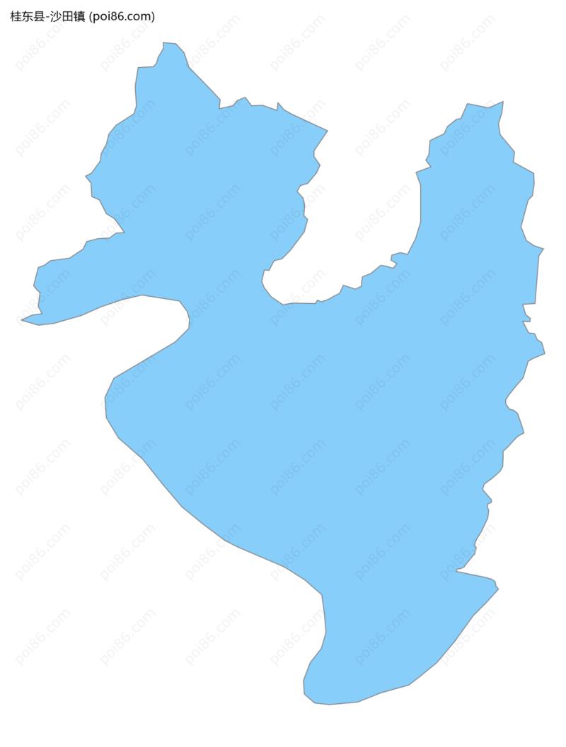 沙田镇边界地图