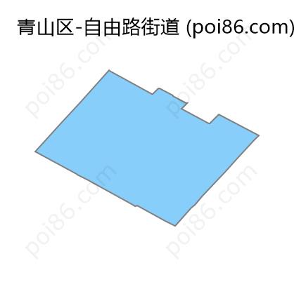 自由路街道边界地图