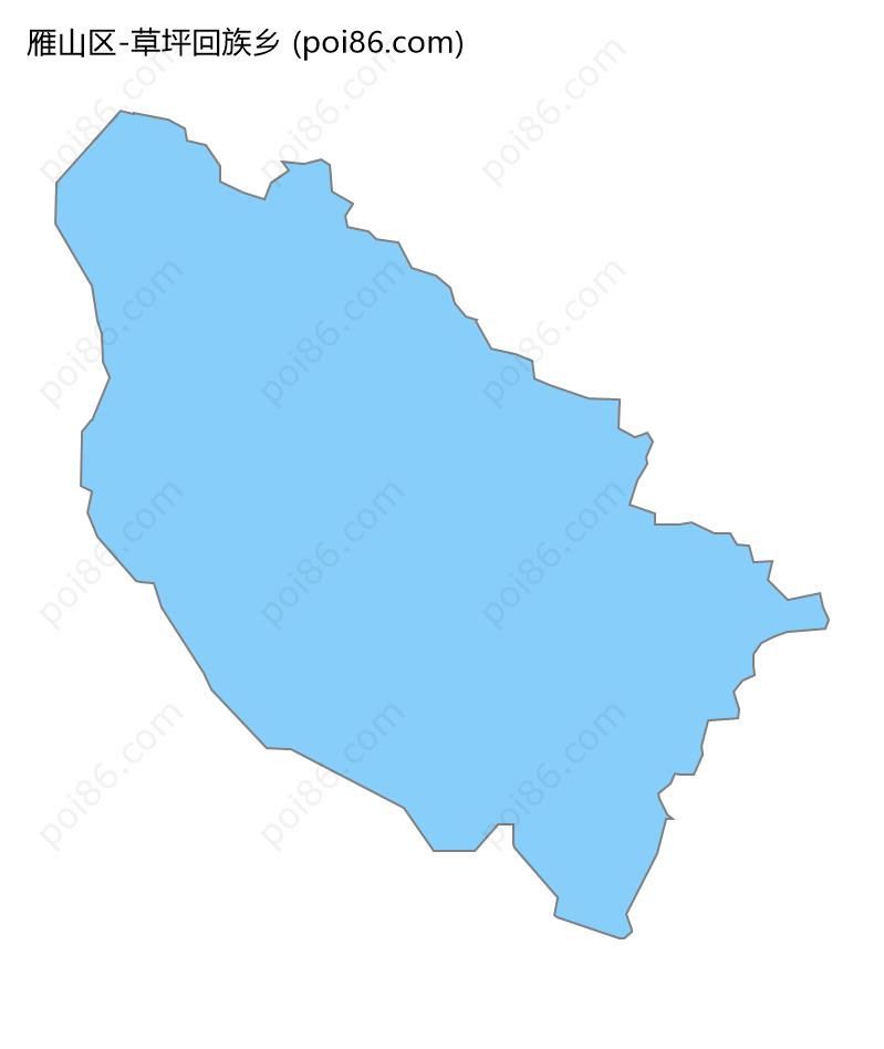 草坪回族乡边界地图