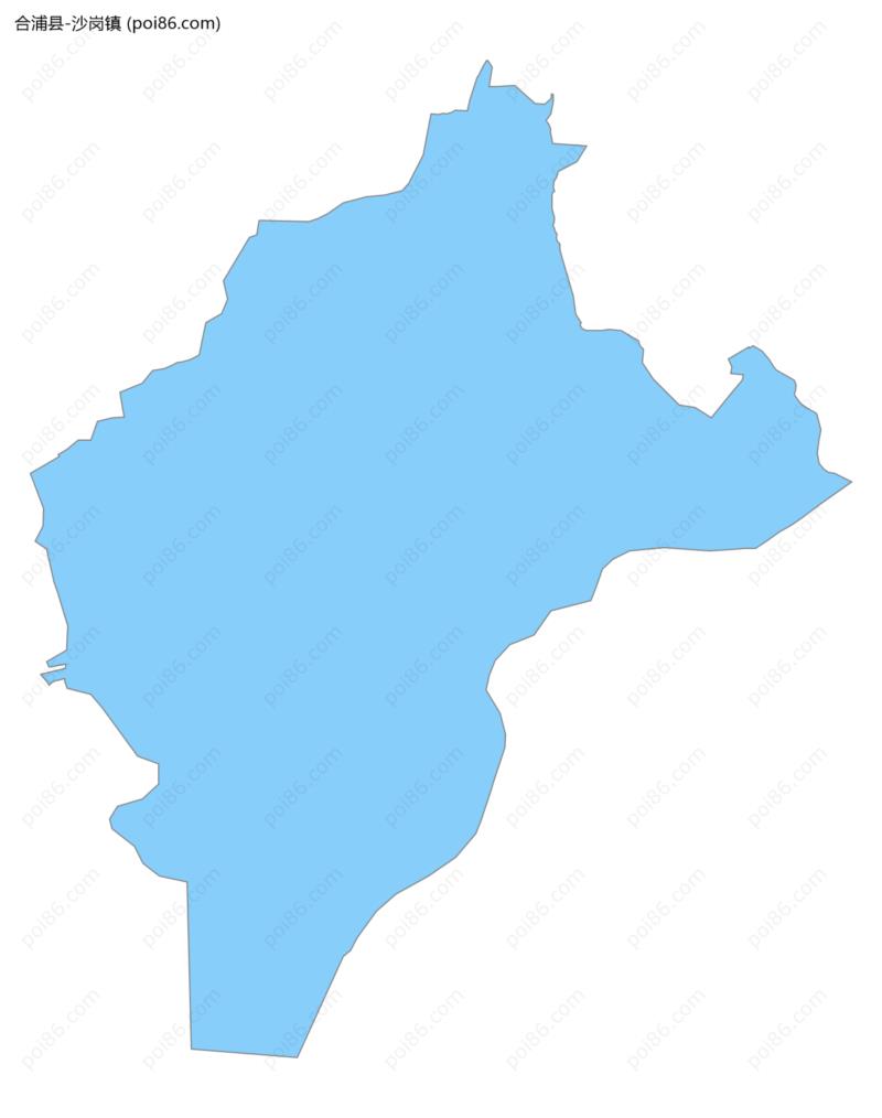 沙岗镇边界地图