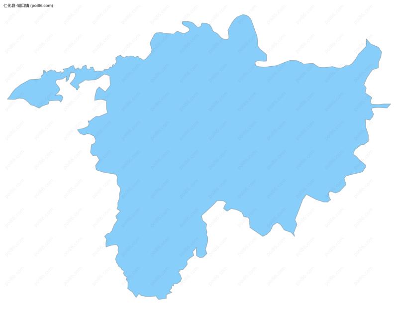 城口镇边界地图