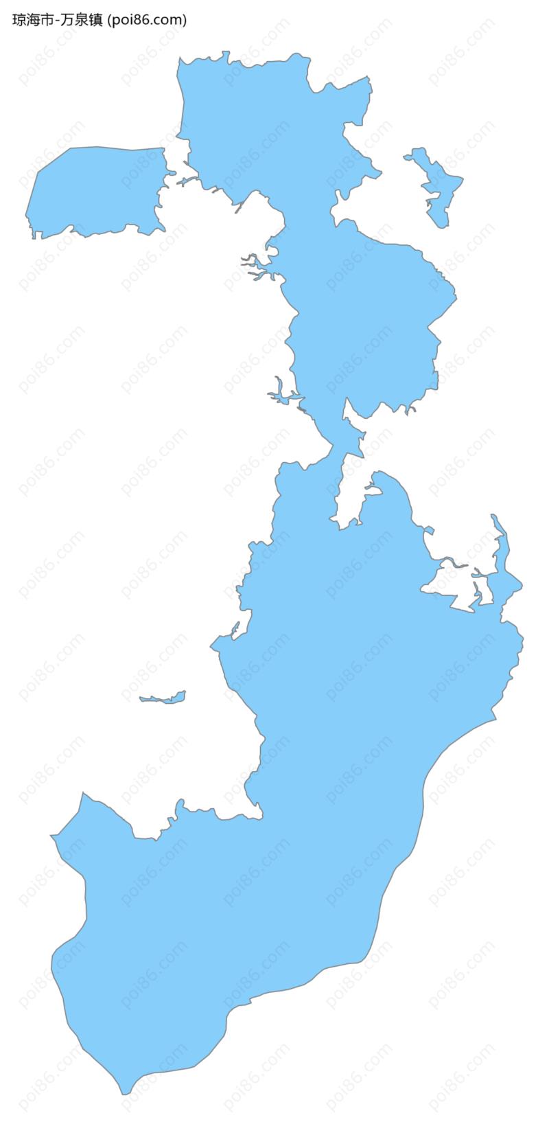 万泉镇边界地图