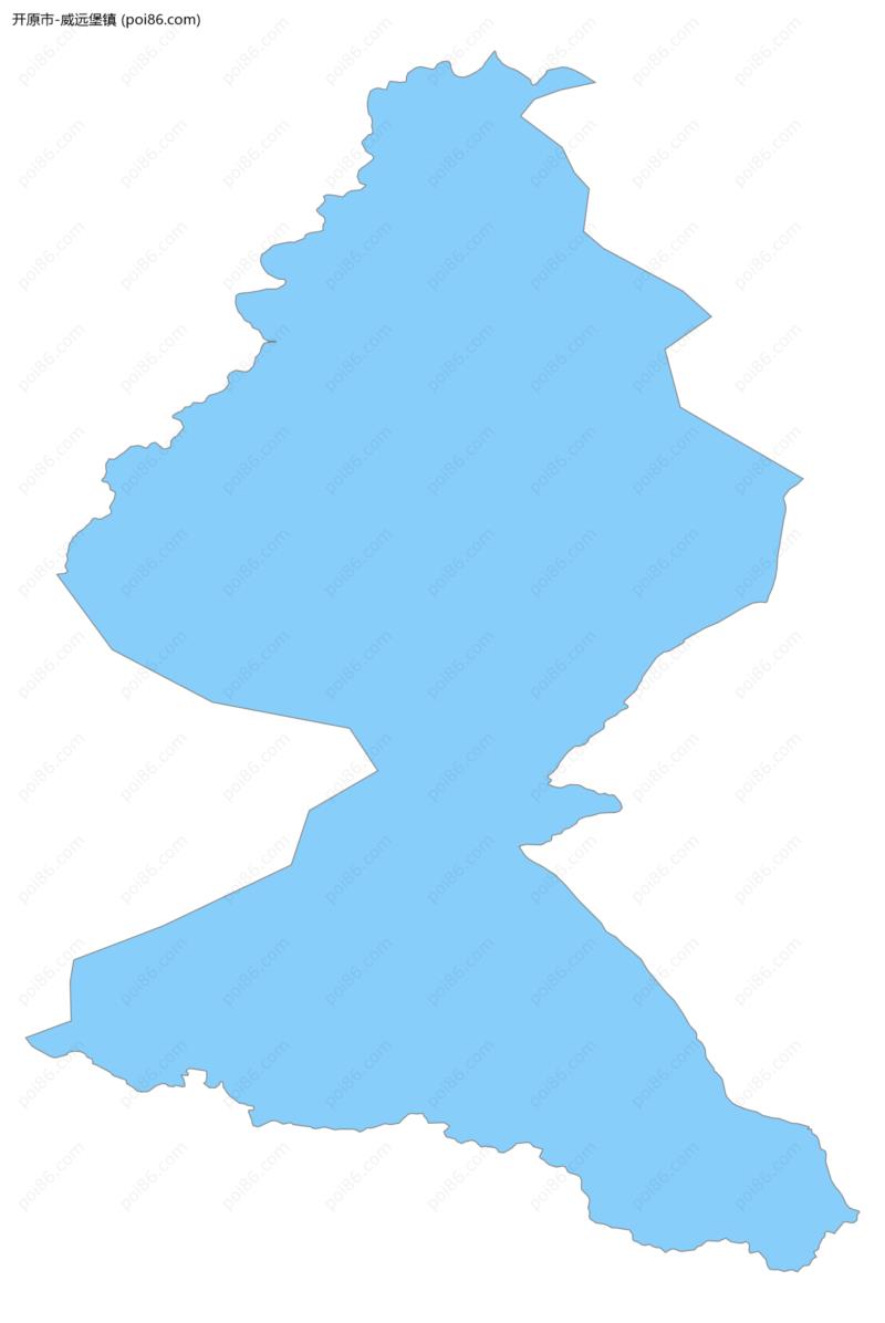 威远堡镇边界地图