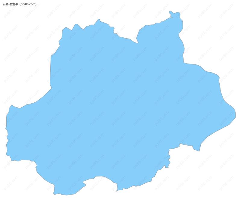 忙怀乡边界地图