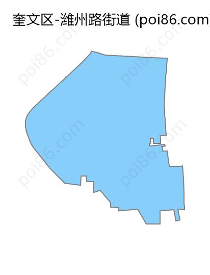 潍州路街道边界地图