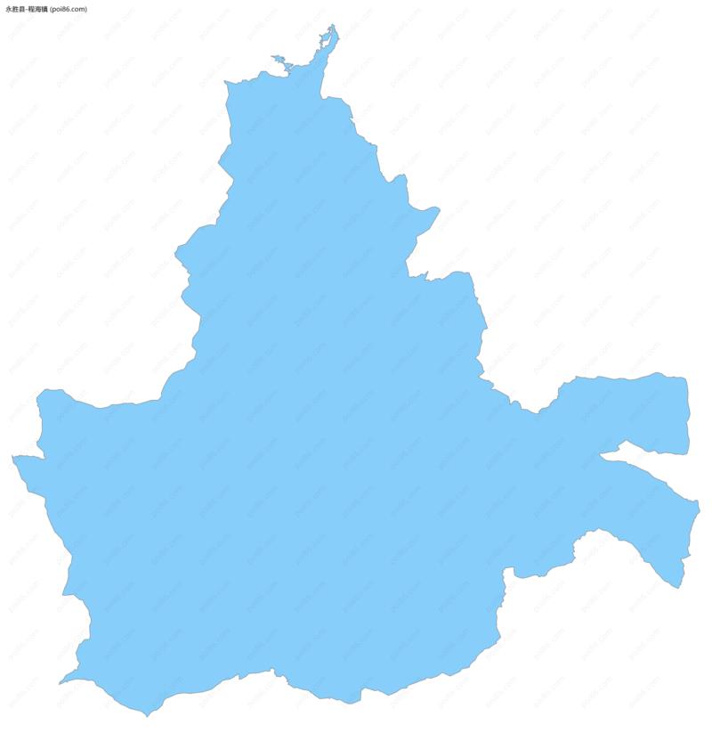 程海镇边界地图