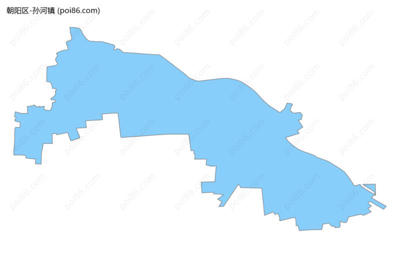 孙河镇边界地图
