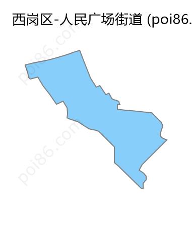 人民广场街道边界地图