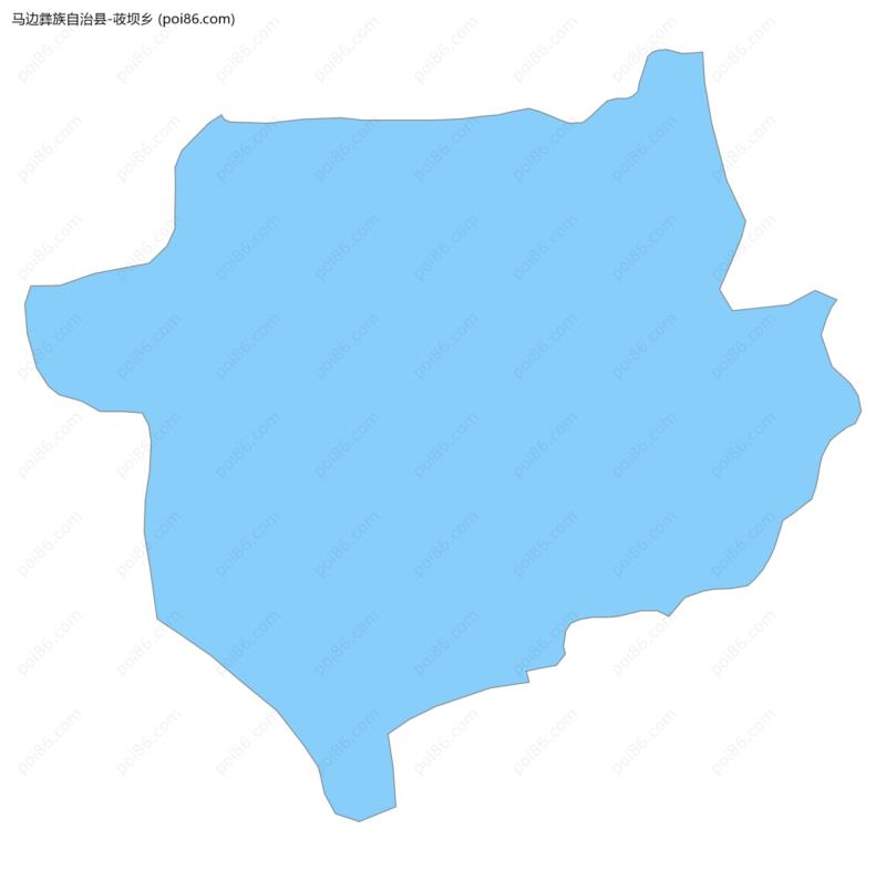 荍坝乡边界地图