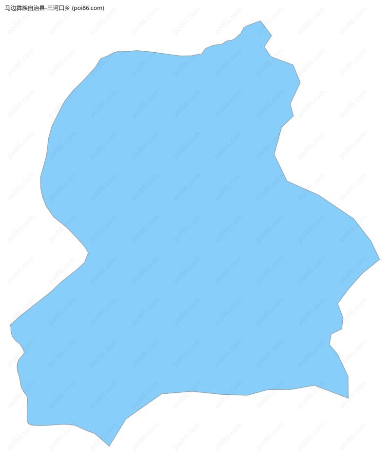 三河口乡边界地图