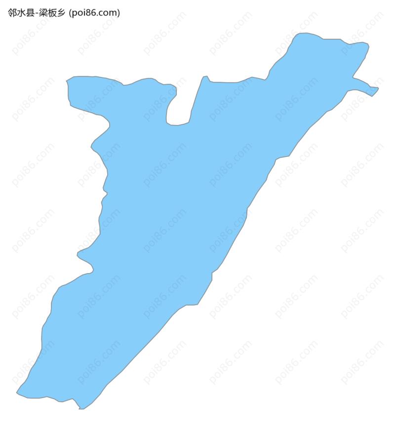 梁板乡边界地图