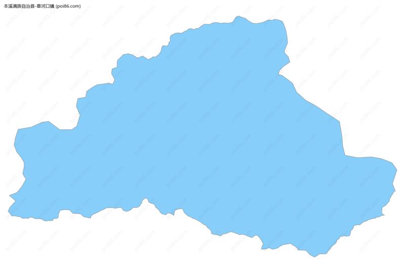 草河口镇边界地图