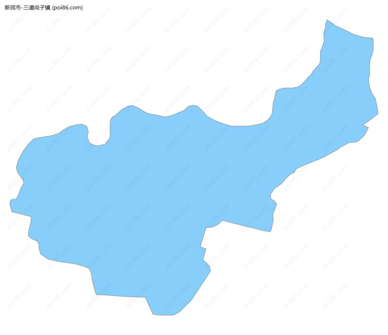 三道岗子镇边界地图