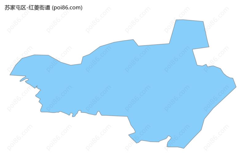 红菱街道边界地图