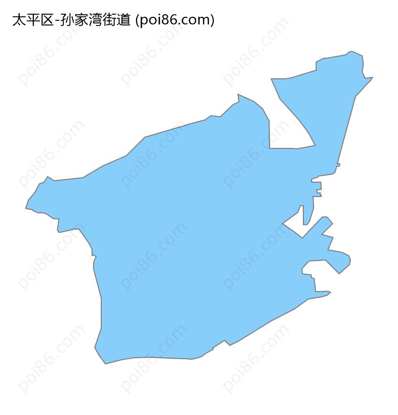 孙家湾街道边界地图