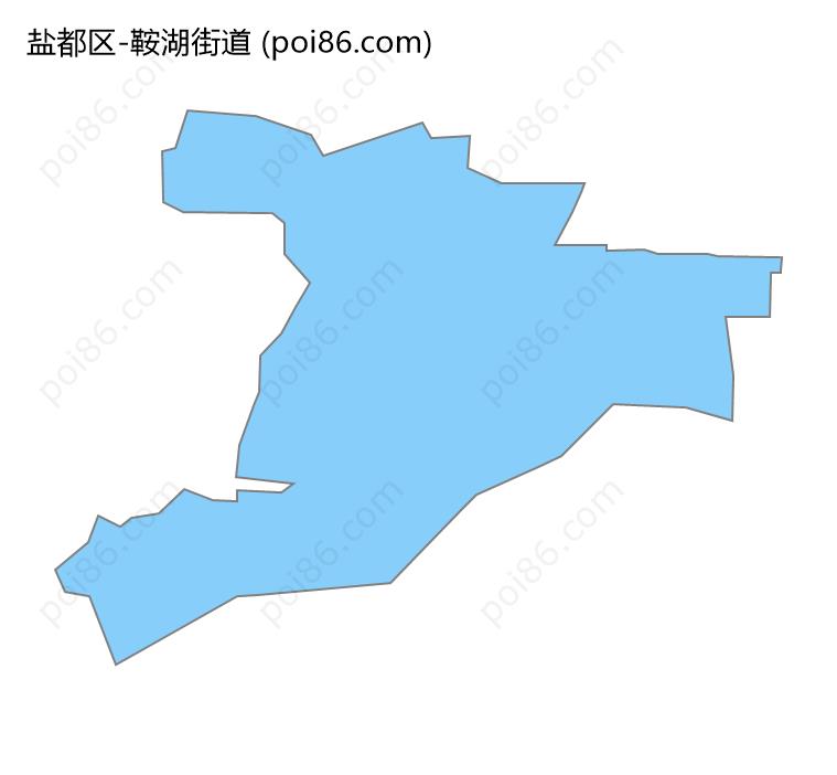 鞍湖街道边界地图