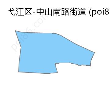 中山南路街道边界地图