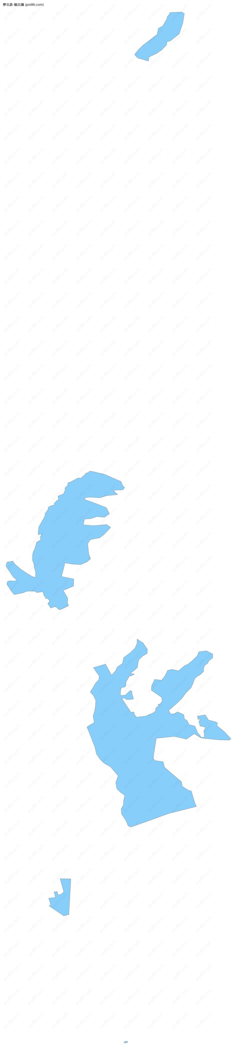 鹤北镇边界地图