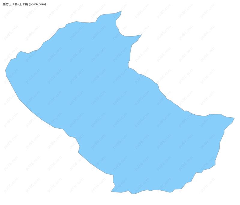 工卡镇边界地图