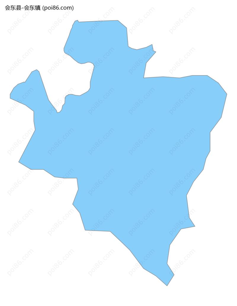 会东镇边界地图