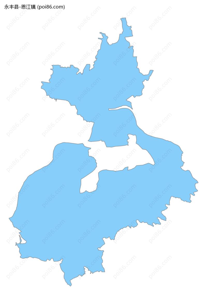 恩江镇边界地图